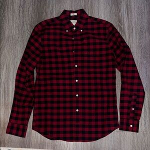 J. Crew Red and Black Plaid Casual Shirt